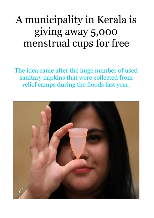 A Municipality in Kerala is Giving Away 5,000 Menstrual Cups for Free
