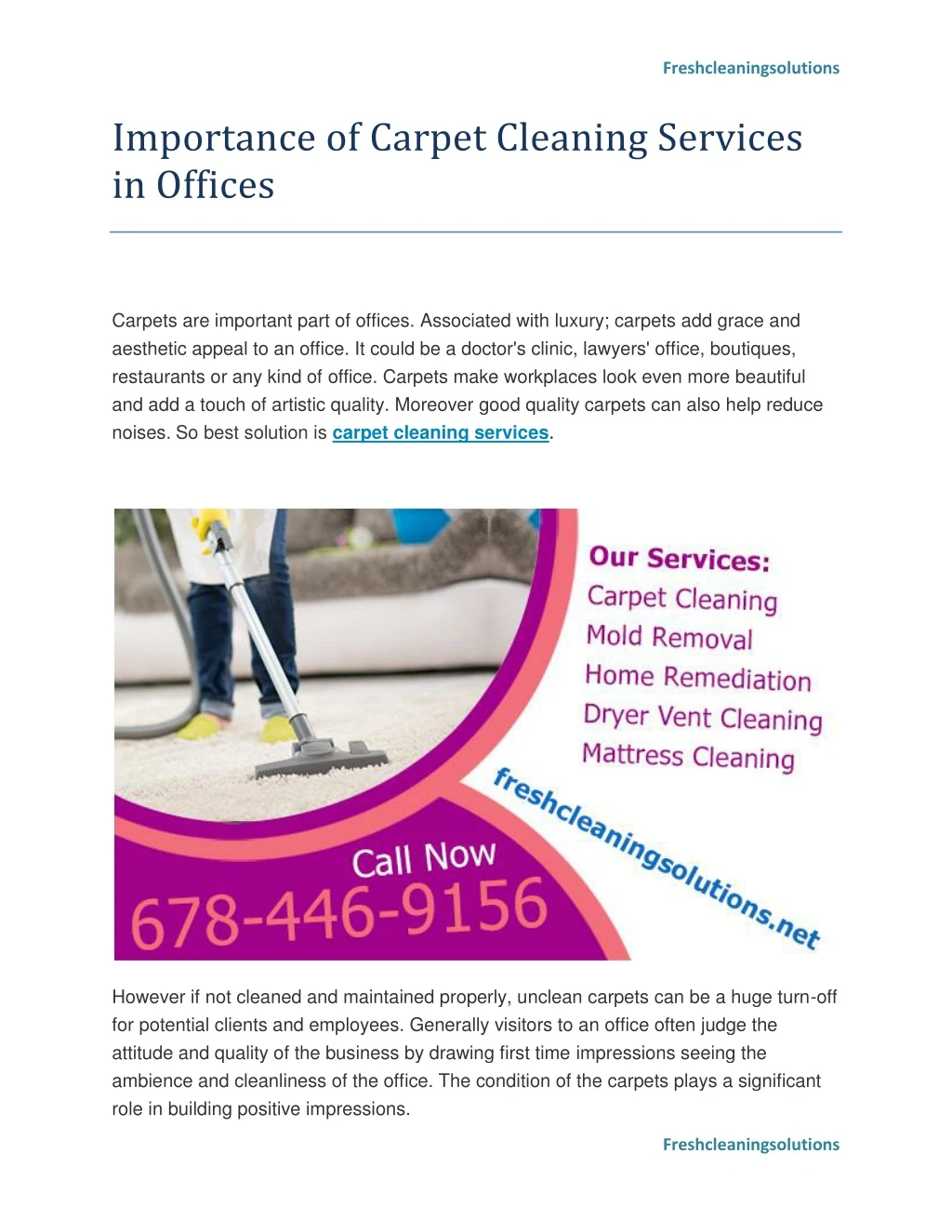 importance of carpet cleaning services in offices