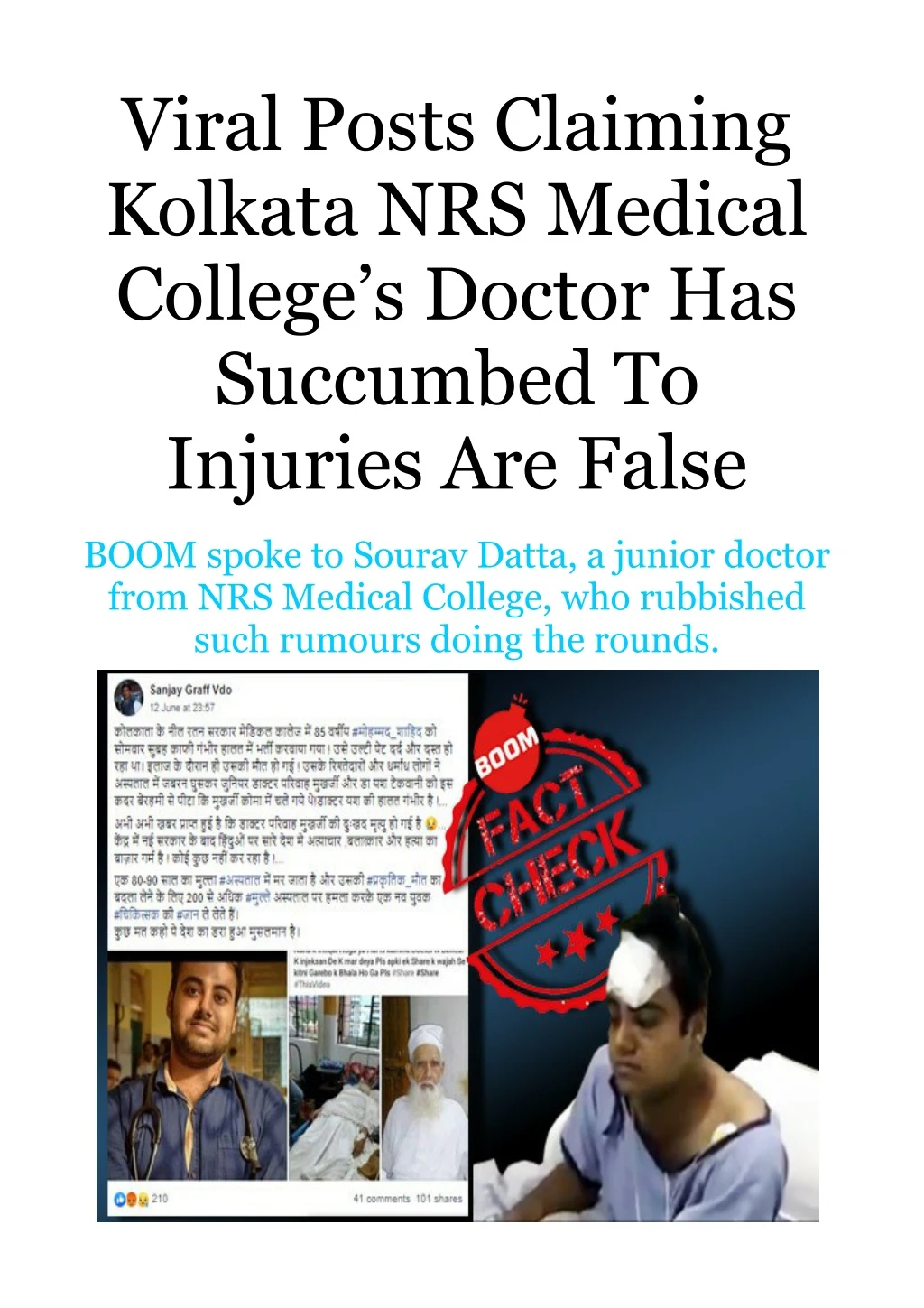 viral posts claiming kolkata nrs medical college