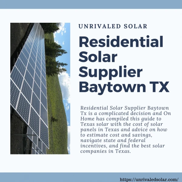 Residential Solar Supplier Baytown TX