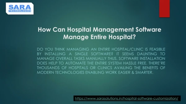 How Can Hospital Management Software Manage Entire Hospital?