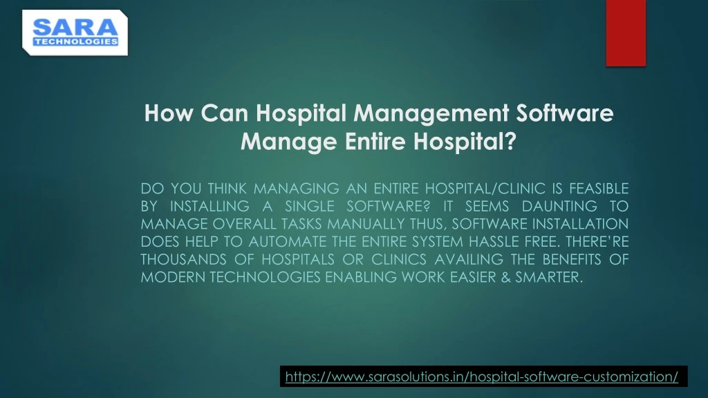 how can hospital management software manage entire hospital