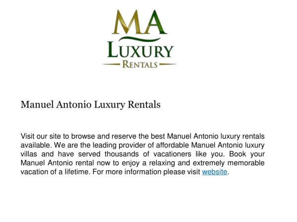 Best Manuel Antonio Luxury Rentals