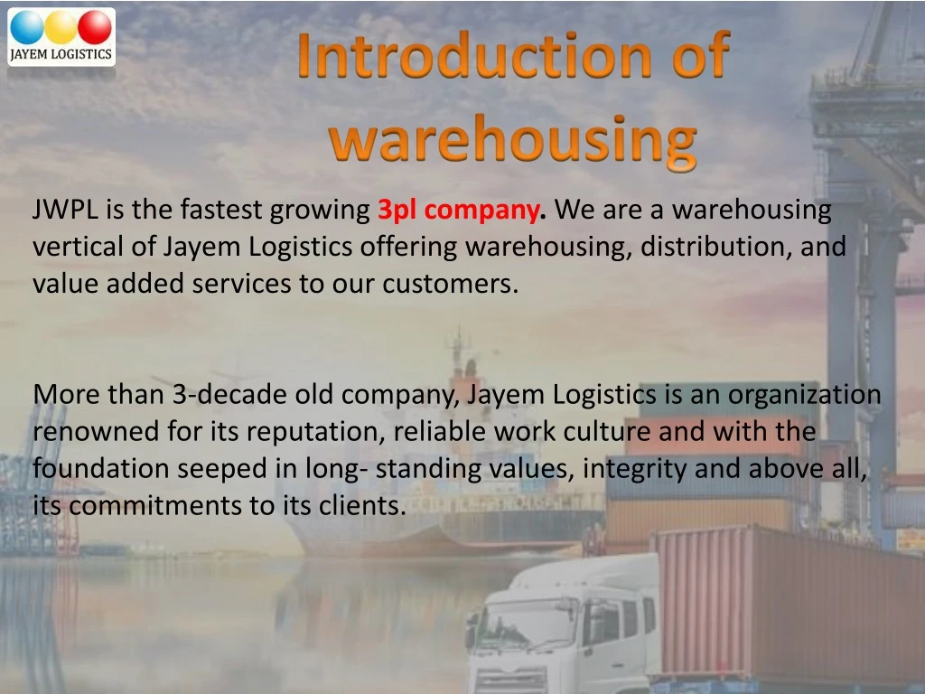 introduction of warehousing