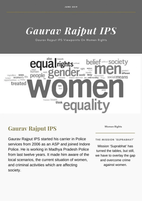 [Gaurav Rajput Ips] | Viewpoints On Women Rights