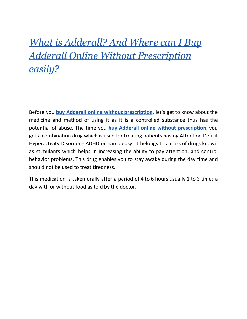 what is adderall and where can i buy adderall