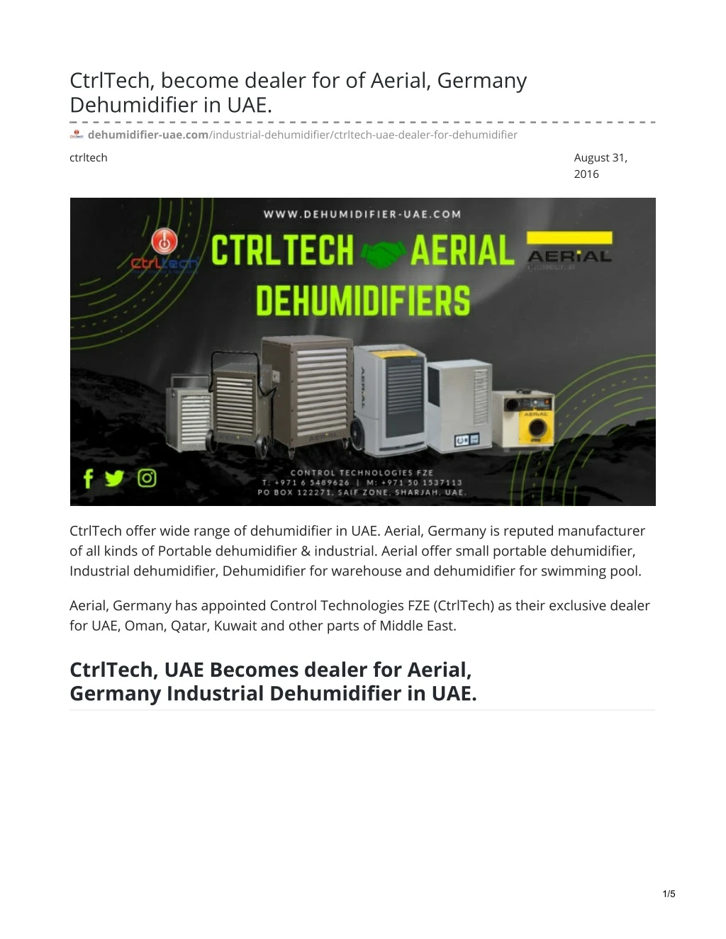 ctrltech become dealer for of aerial germany