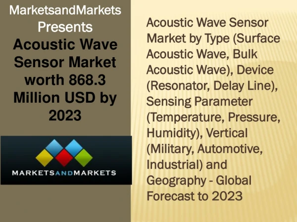 Acoustic Wave Sensor Market worth 868.3 Million USD by 2023