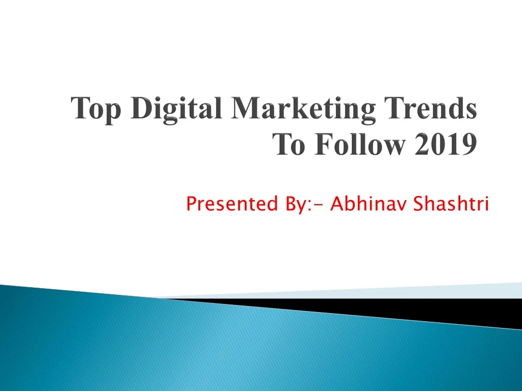 top digital marketing trends to follow 2019