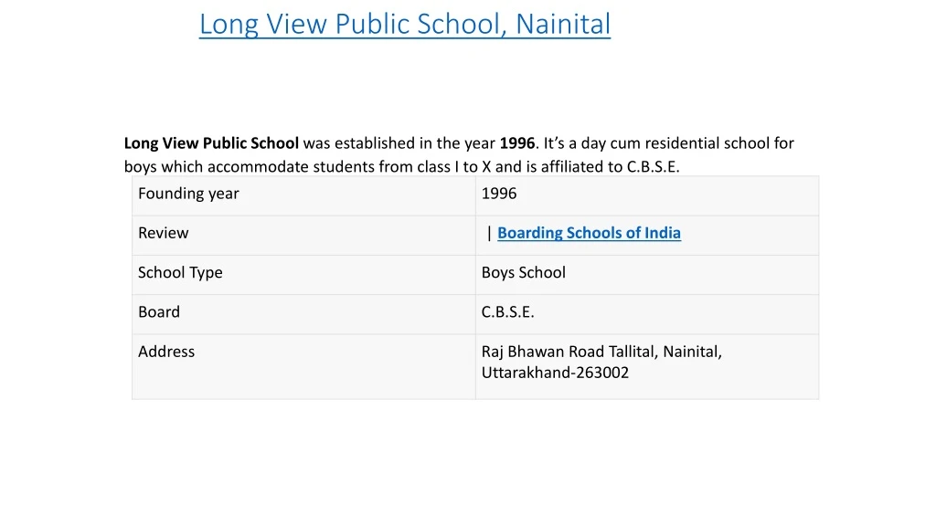 long view public school nainital