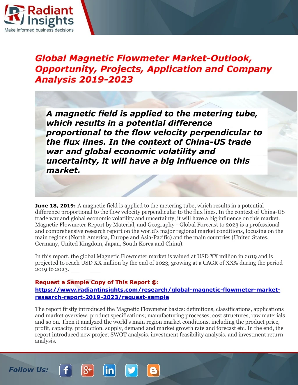 global magnetic flowmeter market outlook