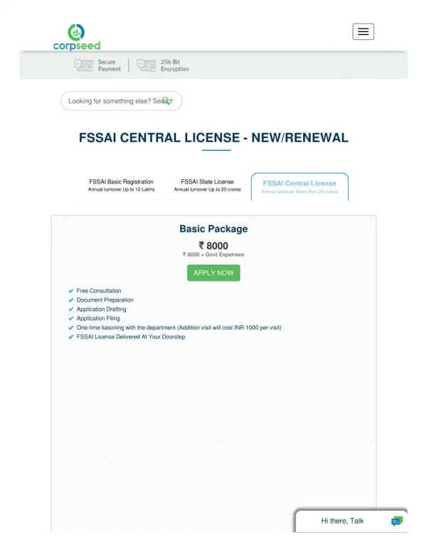 Get Online FSSAI Central License Or Renew Existing PAN