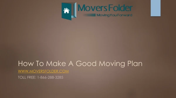 How to make a good moving plan?