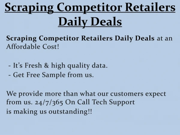 Scraping Competitor Retailers Daily Deals
