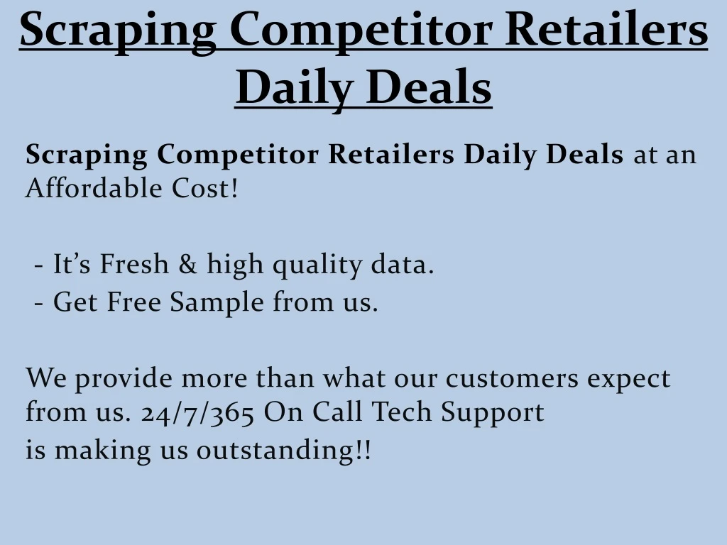 scraping competitor retailers daily deals