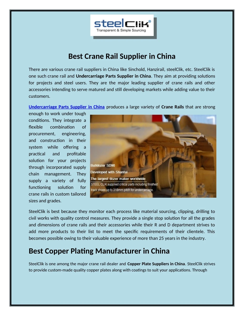 best crane rail supplier in china