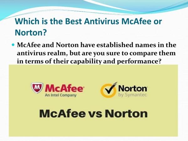 Which is the Best Antivirus McAfee or Norton?