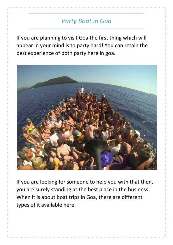 Party Boat Goa