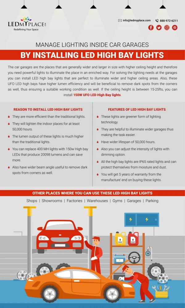 Manage Lighting inside Car Garages by Installing LED High Bay Lights