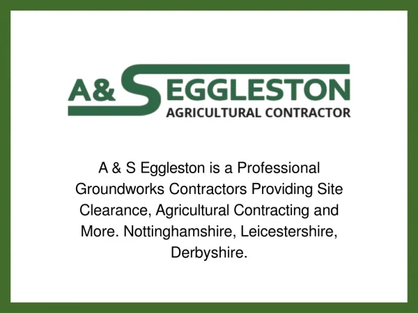 Groundworks in Nottinghamshire - A & S Eggleston