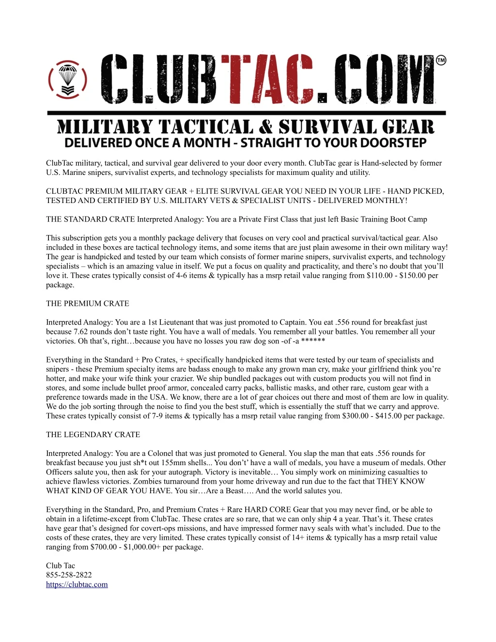 clubtac military tactical and survival gear