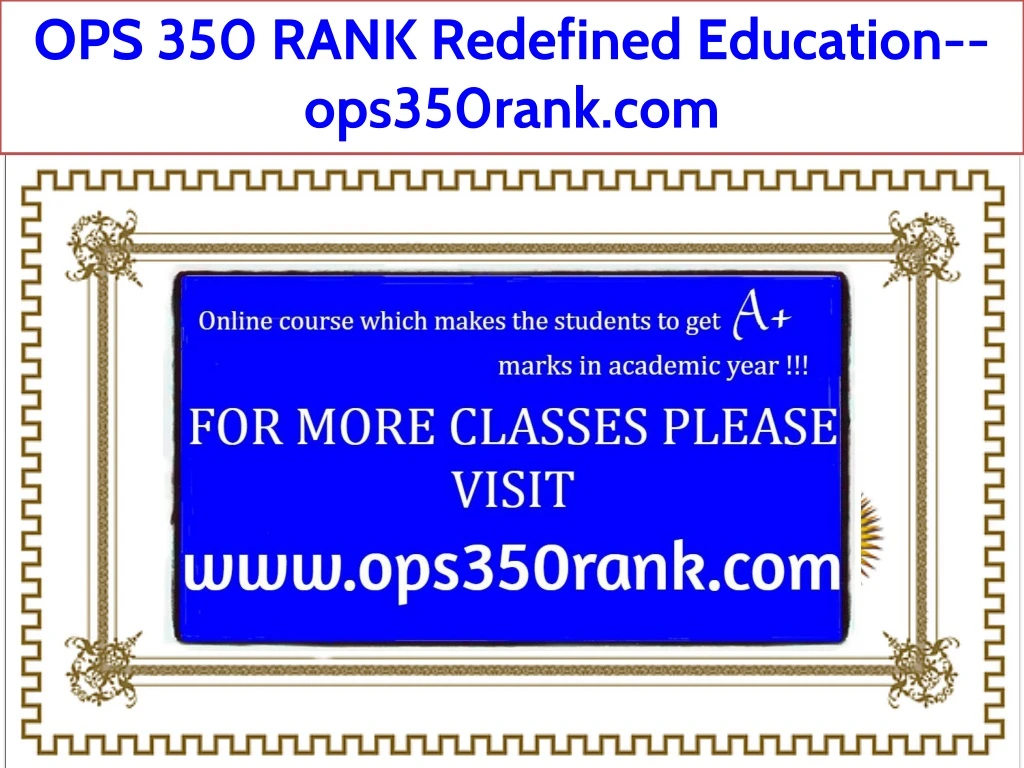 ops 350 rank redefined education ops350rank com