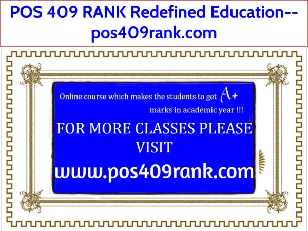 POS 409 RANK Redefined Education--pos409rank.com