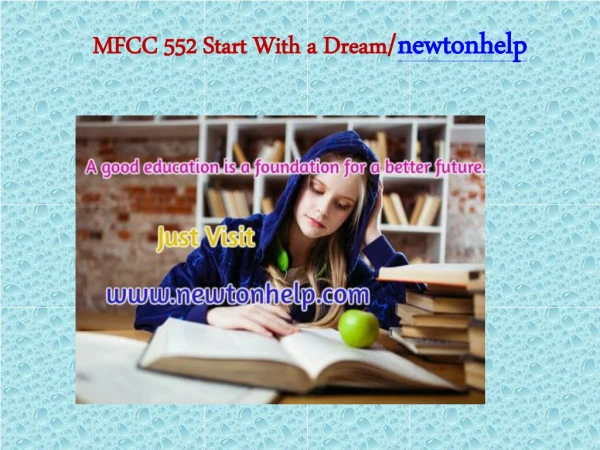 MFCC 552 Start With a Dream/newtonhelp.com
