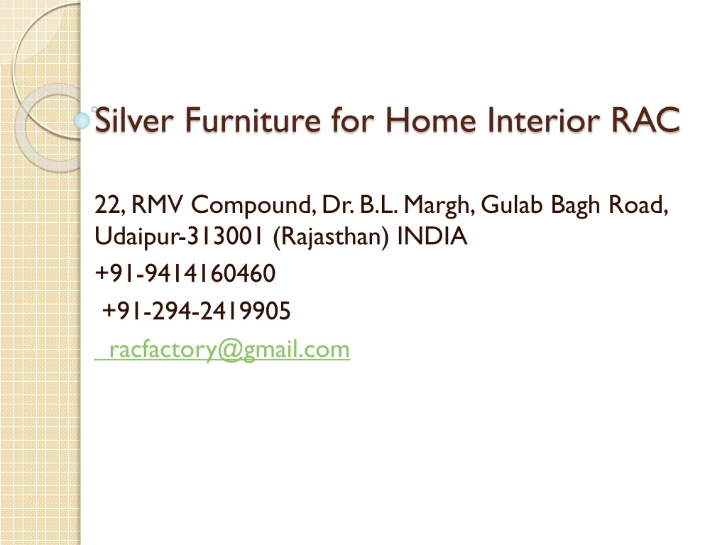 silver furniture for home interior rac