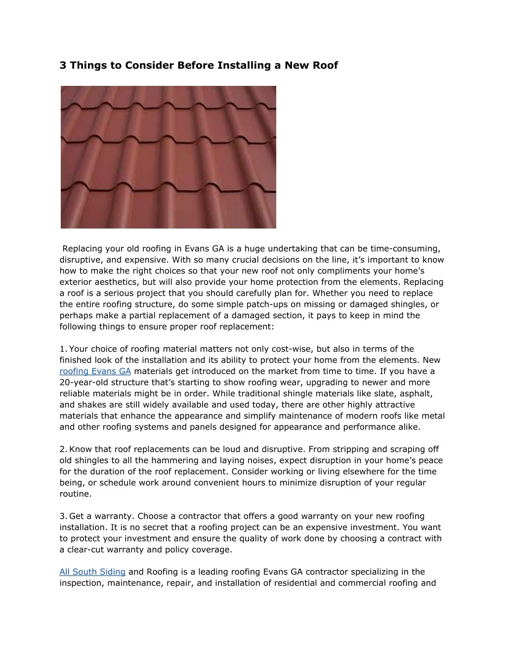 3 things to consider before installing a new roof