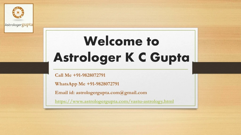 welcome to astrologer k c gupta