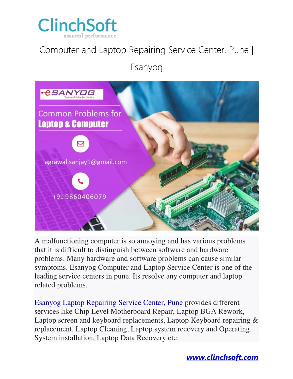 computer and laptop repairing service center pune