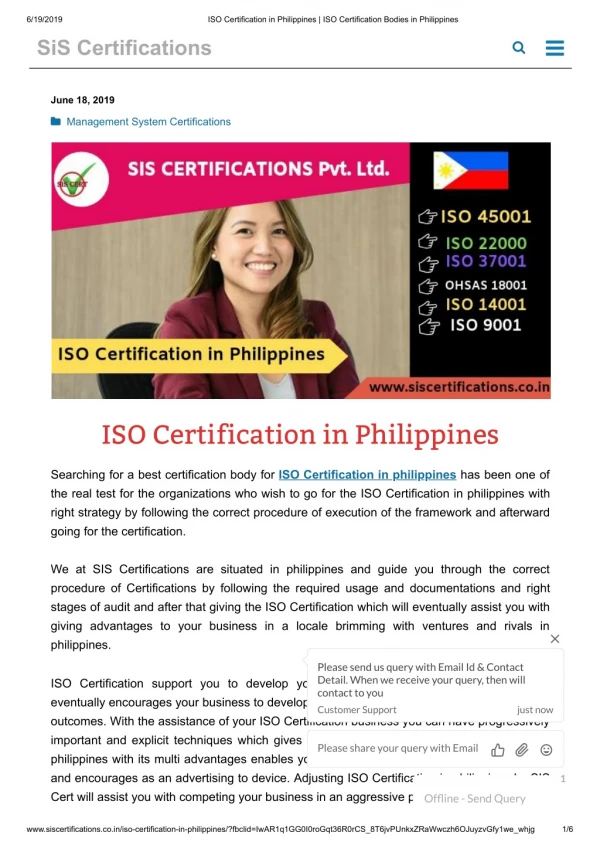 How can i apply for ISO Certification in Philippines?