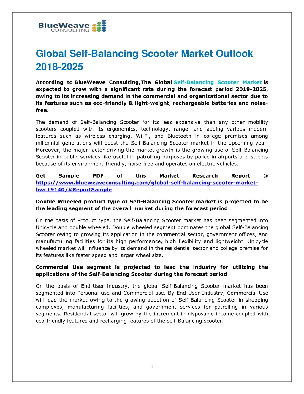global self balancing scooter market outlook 2018