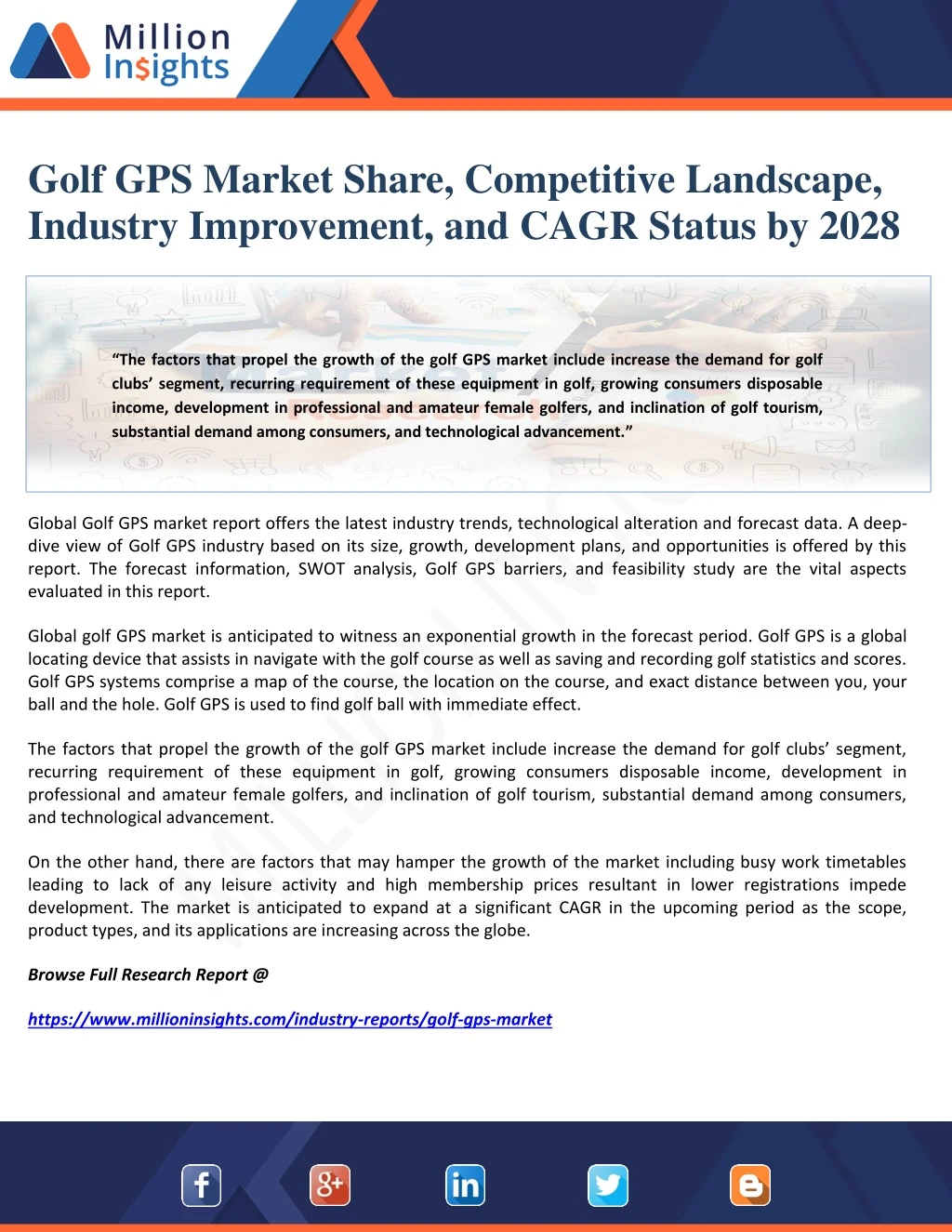 golf gps market share competitive landscape