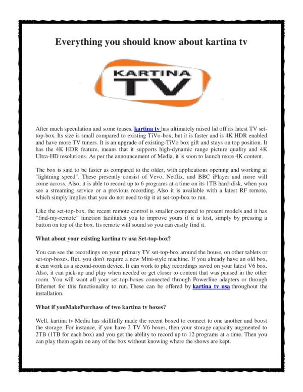 Everything you should know about kartina tv