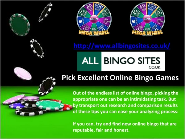 Pick Excellent Online Bingo Games