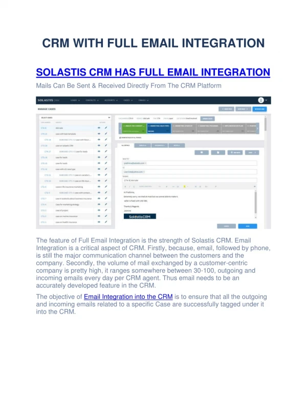 CRM with Full Email Integration - Solastis