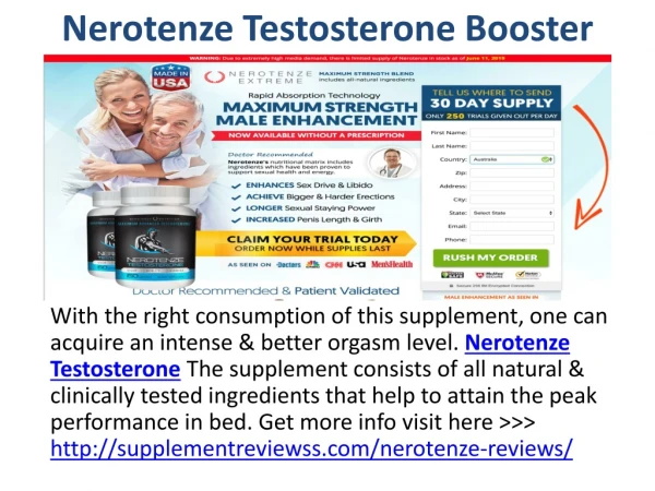 Nerotenze Testosterone Booster Perfect Pills For Male