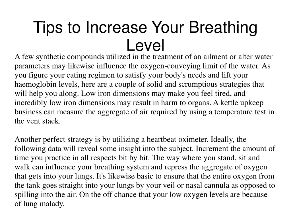 tips to increase your breathing level
