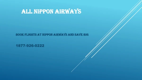 Book Flights at Nippon Airways and Save Big