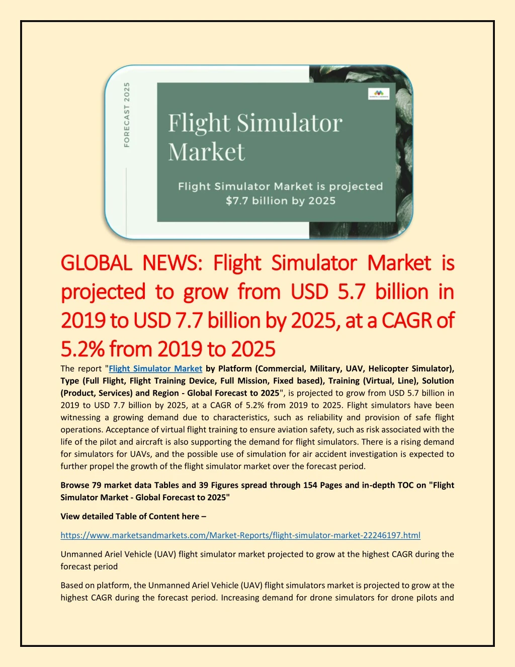 global news global news flight simulator market