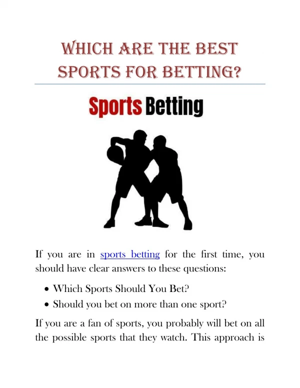 Which Are The Best Sports For Betting?