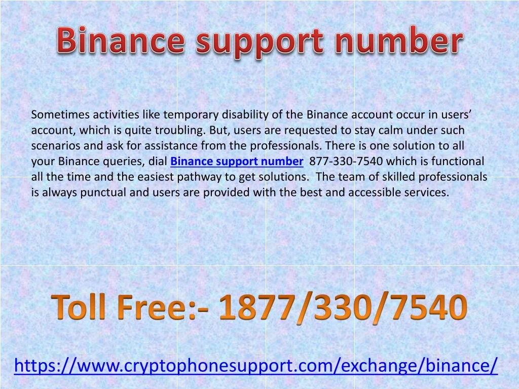 binance support number