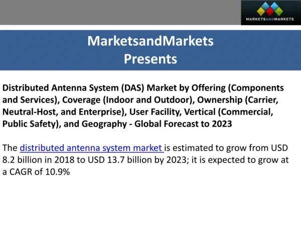 Distributed Antenna System (DAS) Market worth $13.74 billion by 2023