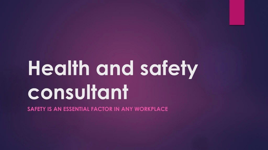 health and safety consultant