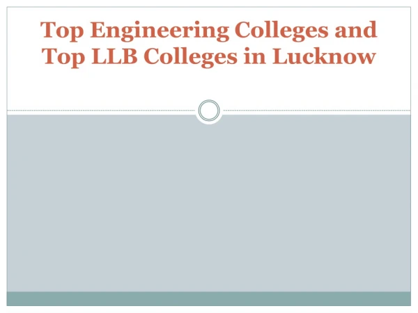Top Engineering Colleges and Top LLB Colleges in Lucknow