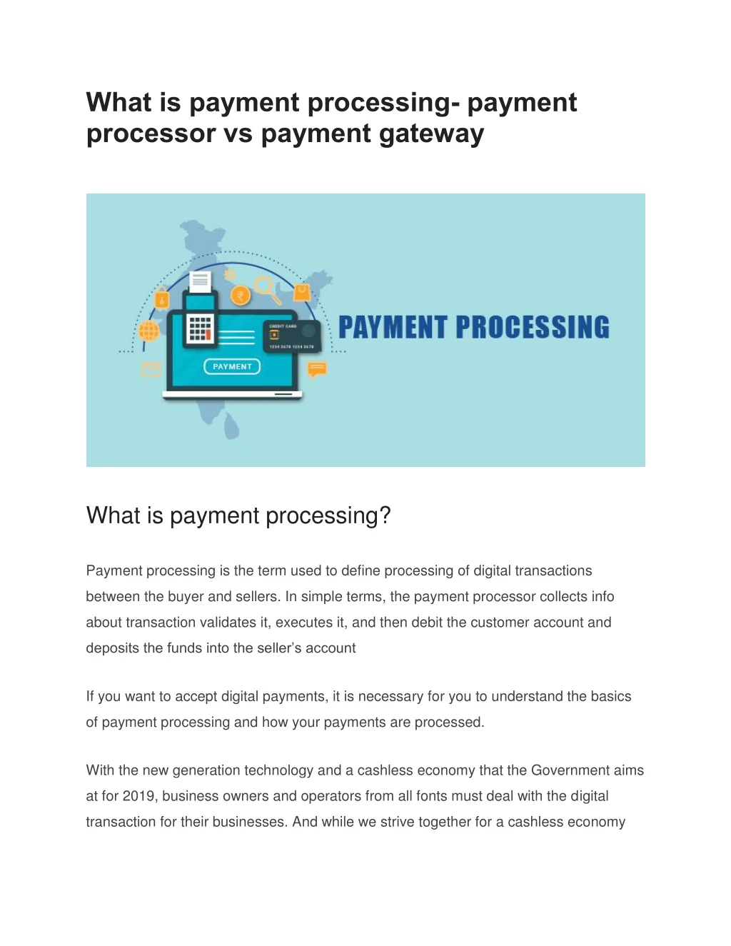 what is payment processing payment processor