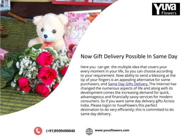Same Day Gifts Delivery All Over India - Yuvaflowers