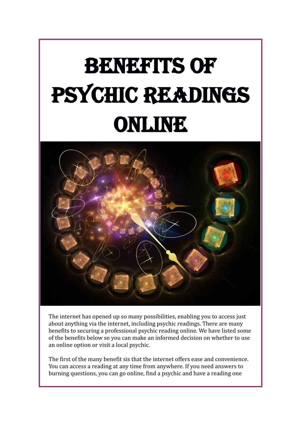 benefits of benefits of psychic readings psychic